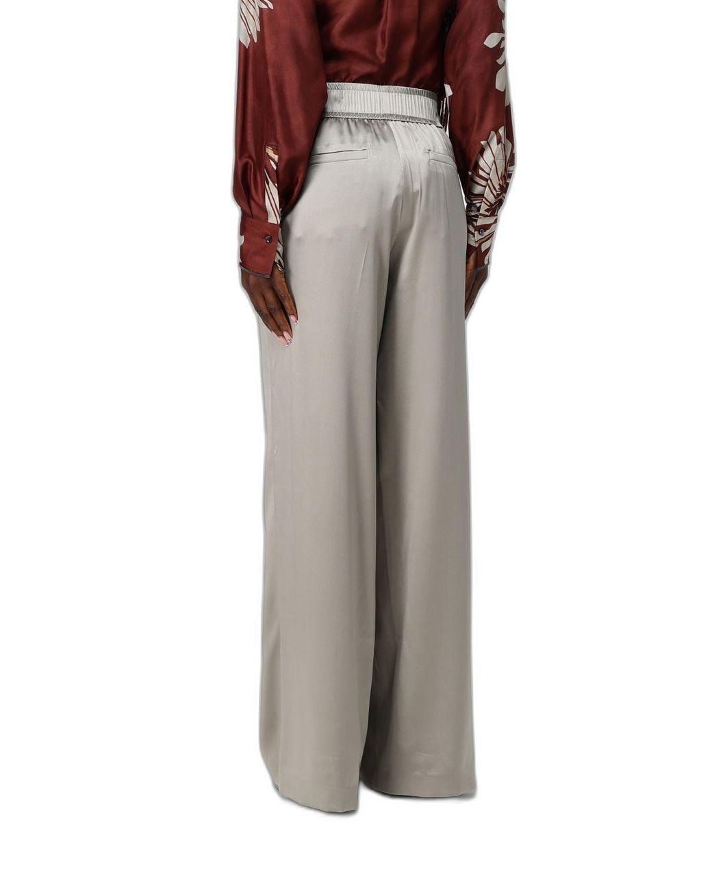 Brunello Cucinelli Green Silk Satin Track Pants