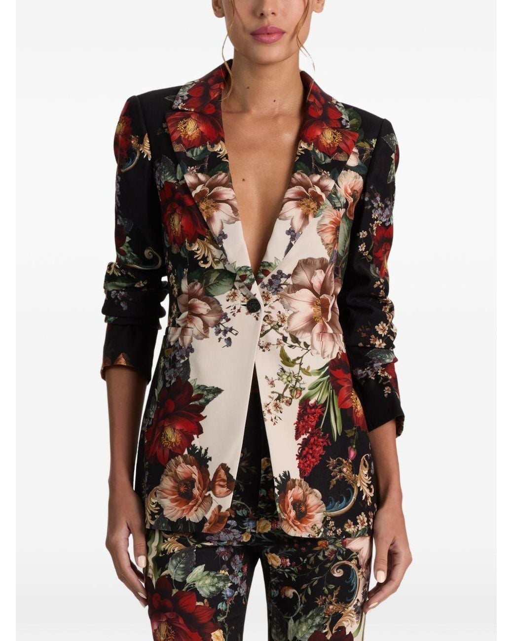 Alice + Olivia Black Breann Single-Breasted Blazer Jacket