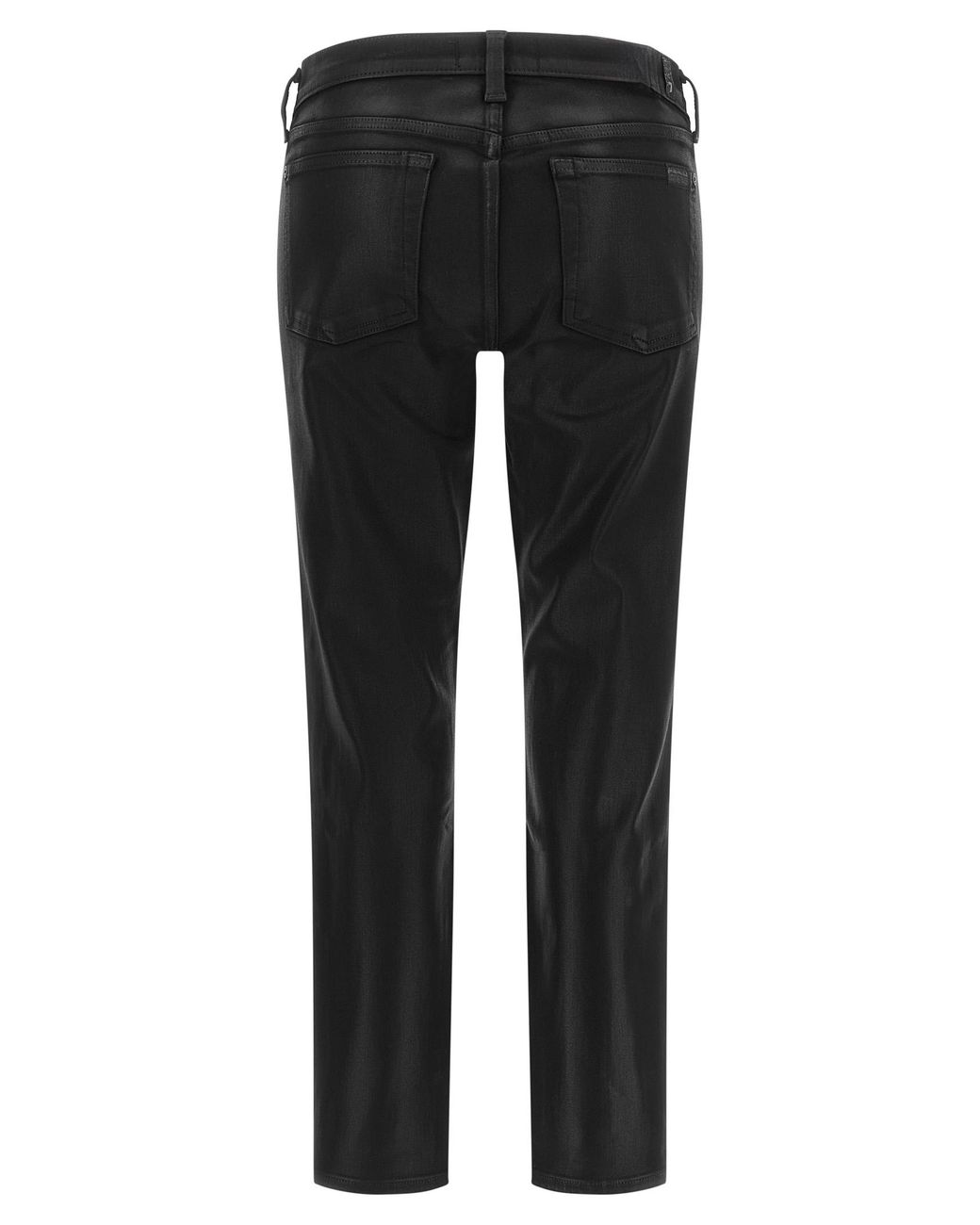 7 For All Mankind Black Leather Effect Jeans