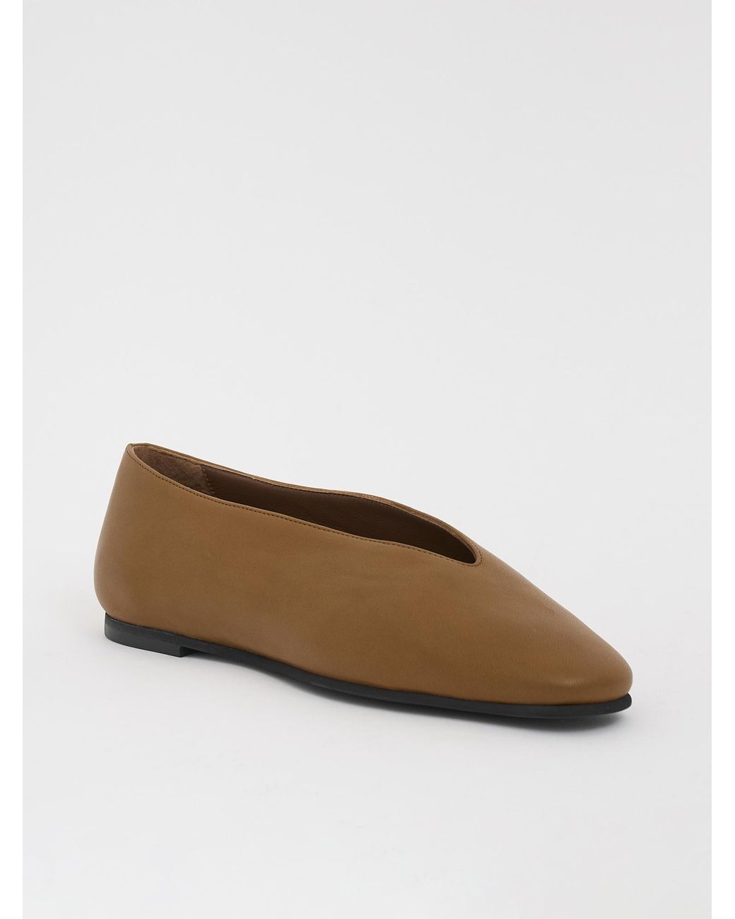 Poeve Brown Leather Ballet Flat