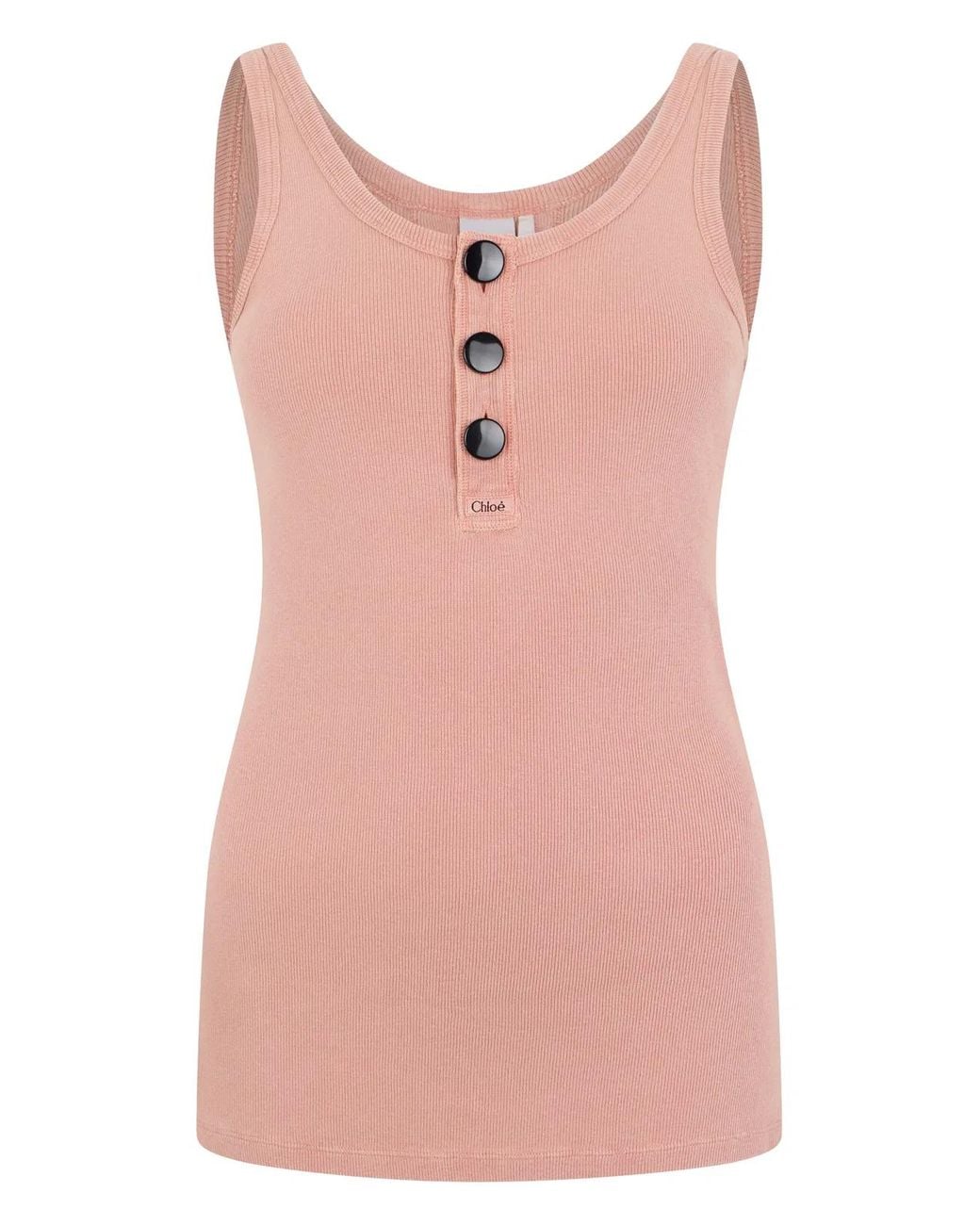 Chloé Pink Dark Cotton Tank Top