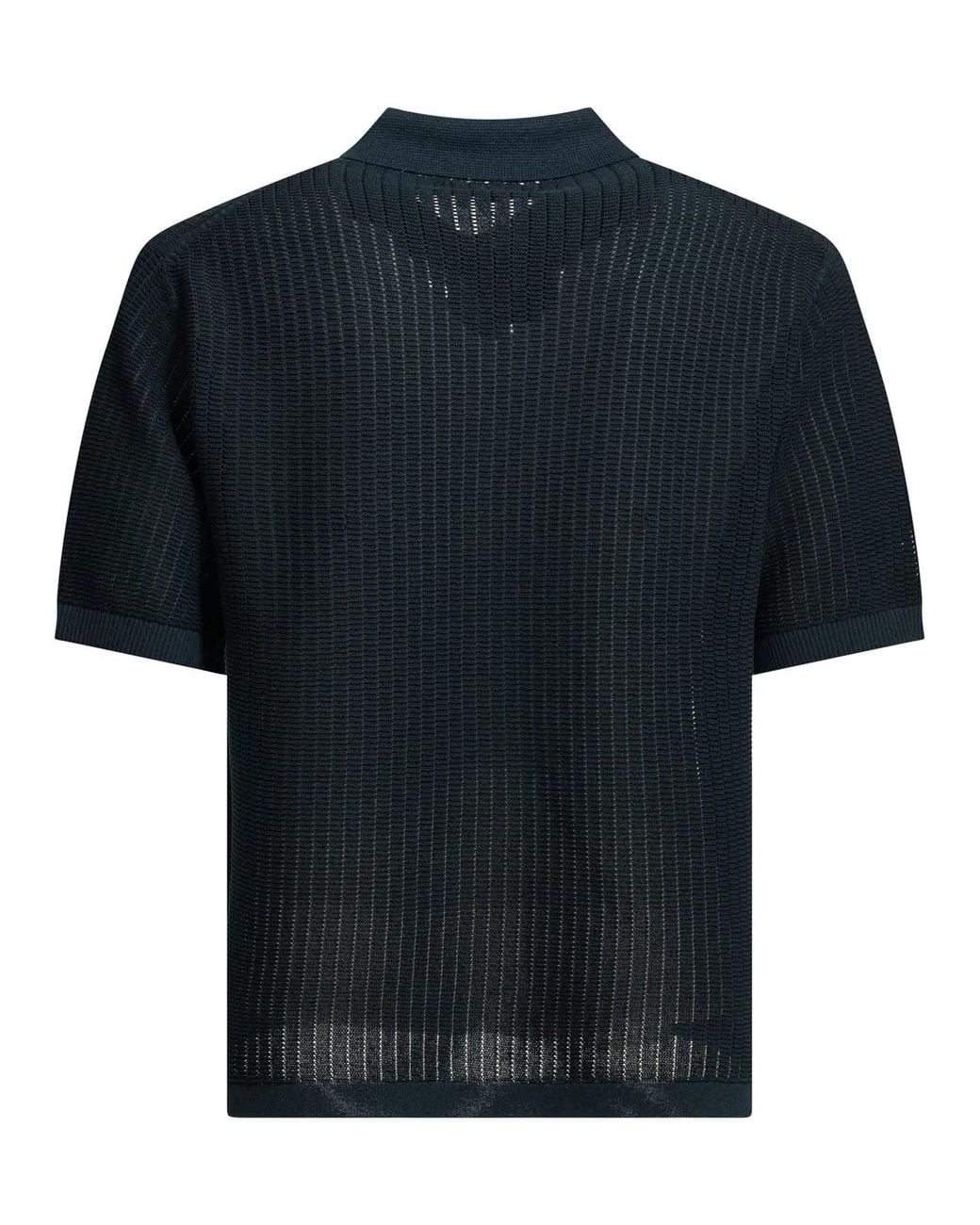 Beams Plus Black Paper Polyester Nylon Spandex Washi Yarn Polo Shirt for men