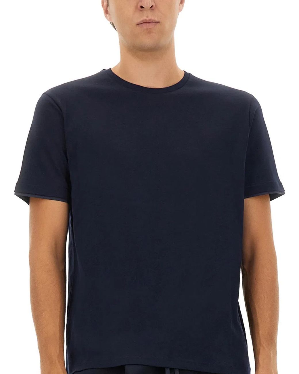 Herno Blue Relaxed Fit Cotton T-Shirt for men