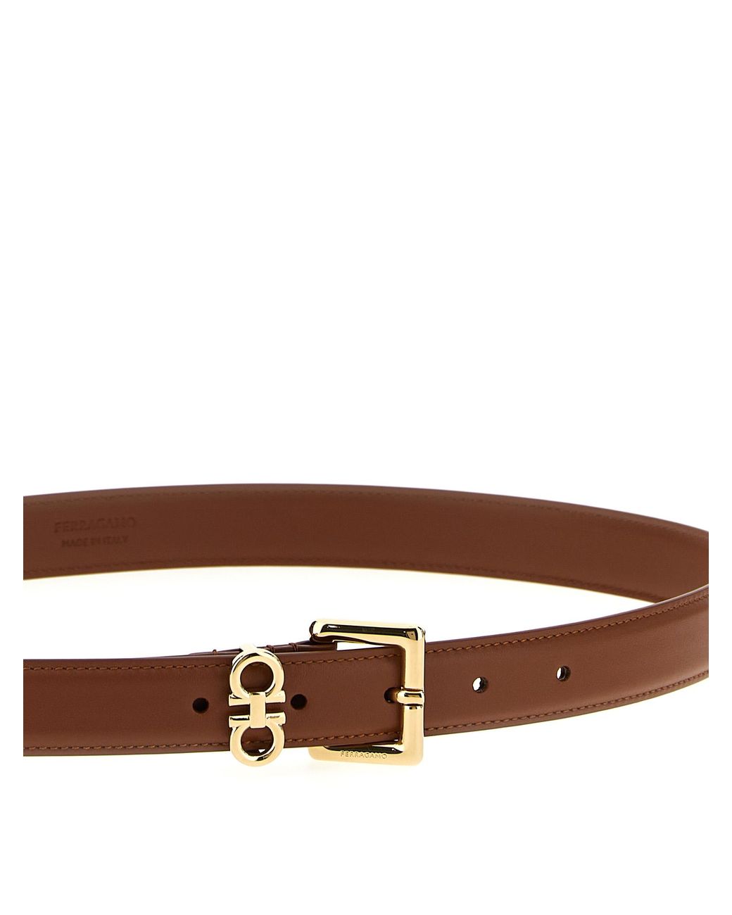 Ferragamo White 'Gancini' Belt