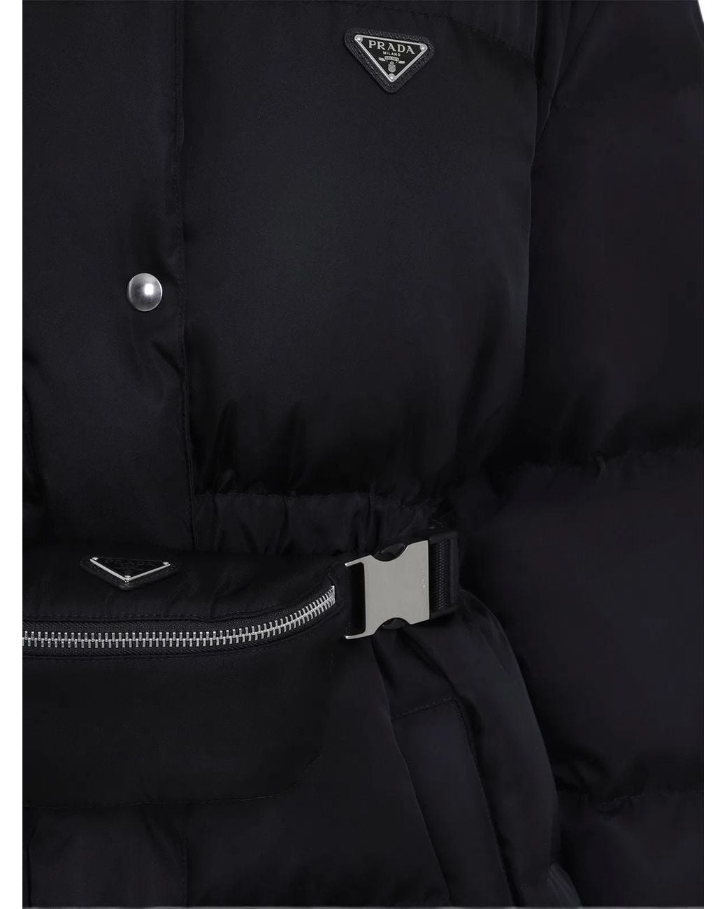 Prada Blue Belted Padded Coat