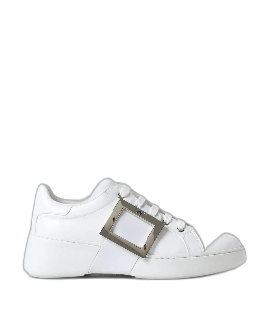 Roger Vivier White Leather Viv' Skate Sneakers