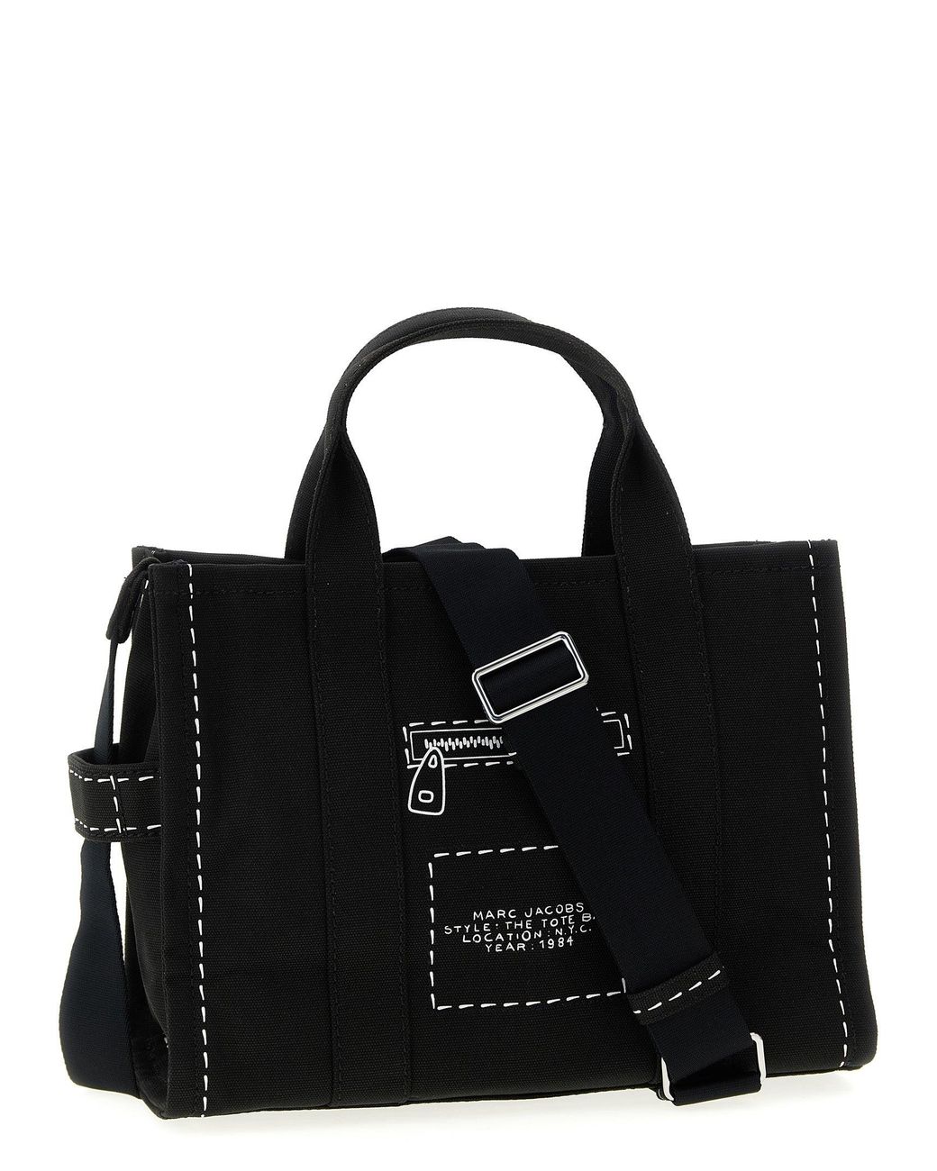 Marc Jacobs Black The Tote Bag Cargo Canvas Tote Bag