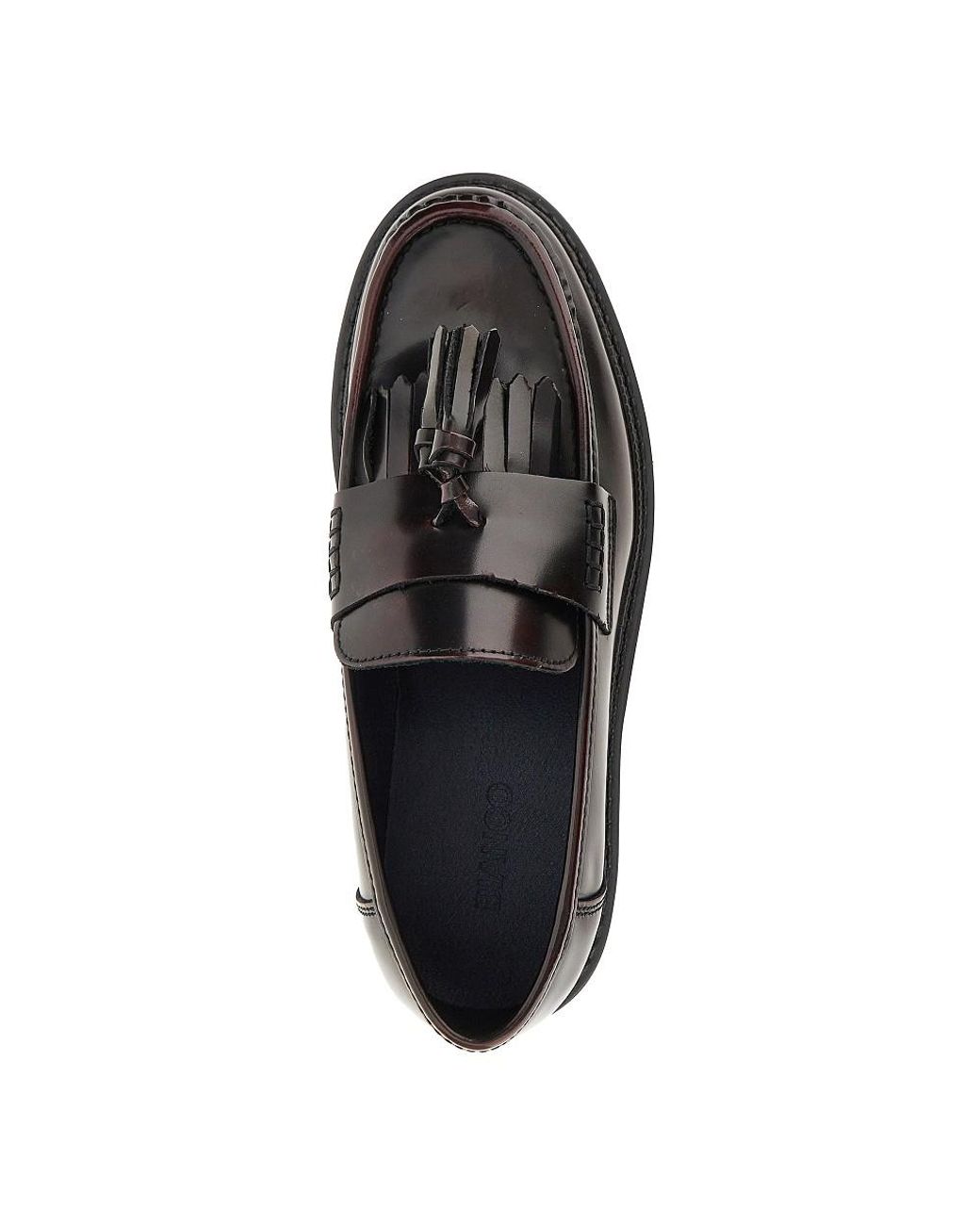 BIANCO LEVRIN Black Leather Loafers With Tassels for men