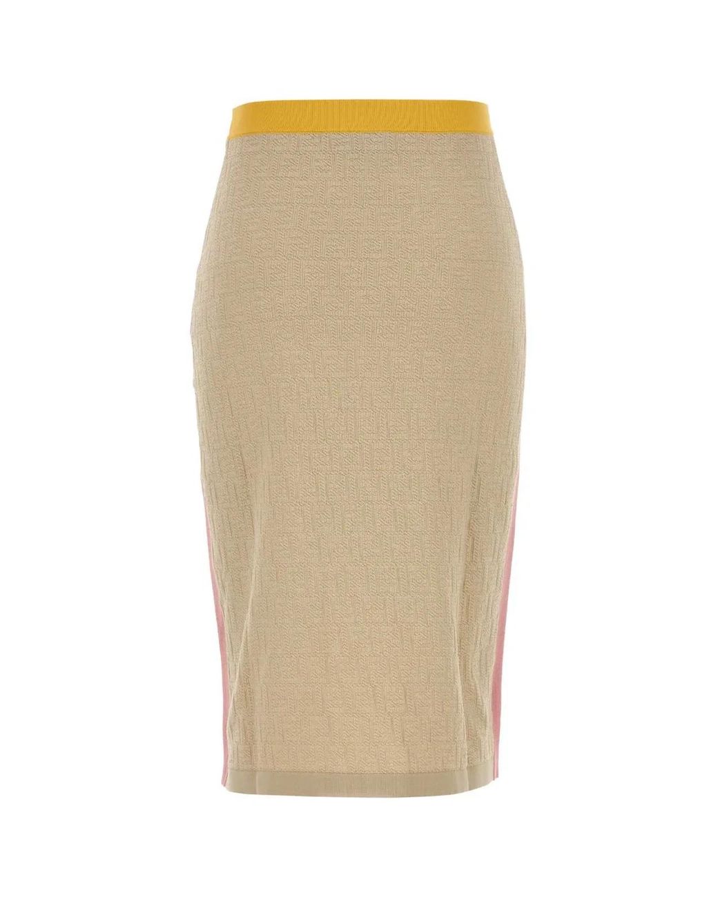 Fendi Natural Cotton And Silk Skirt
