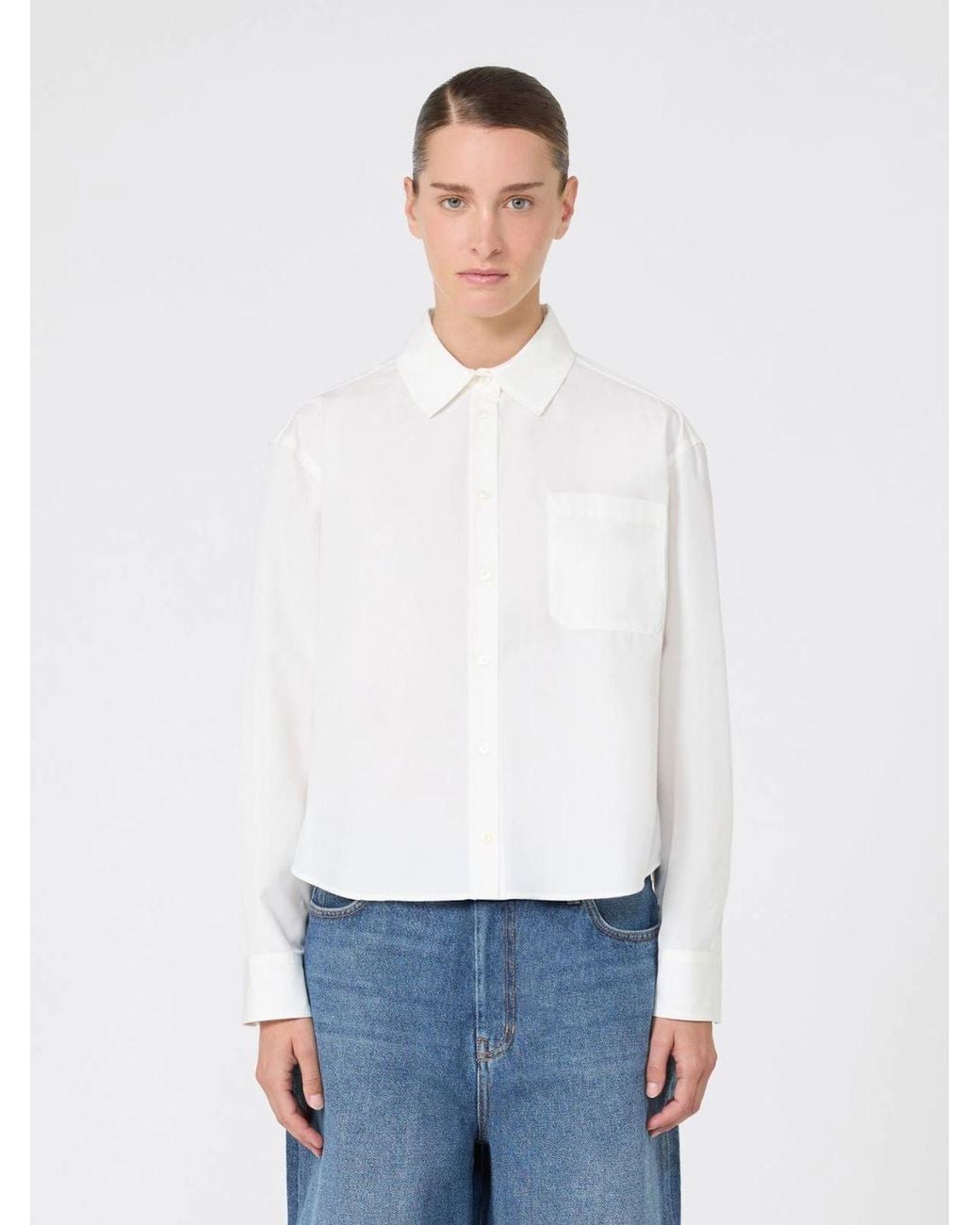 Max Mara White Cotton Poplin Shirt