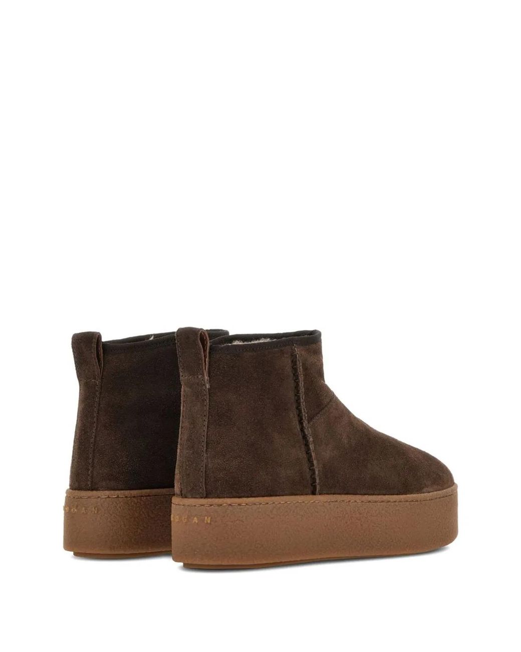 Hogan Brown Platform Ankle Sneakers