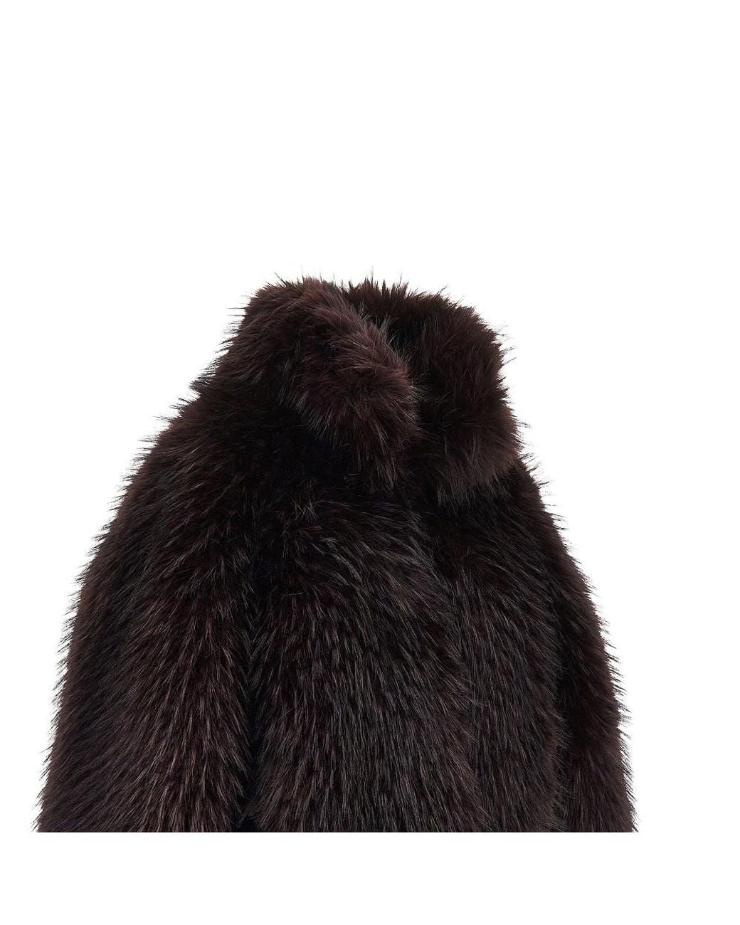 Pinko Black Faux Fur Cropped Jacket