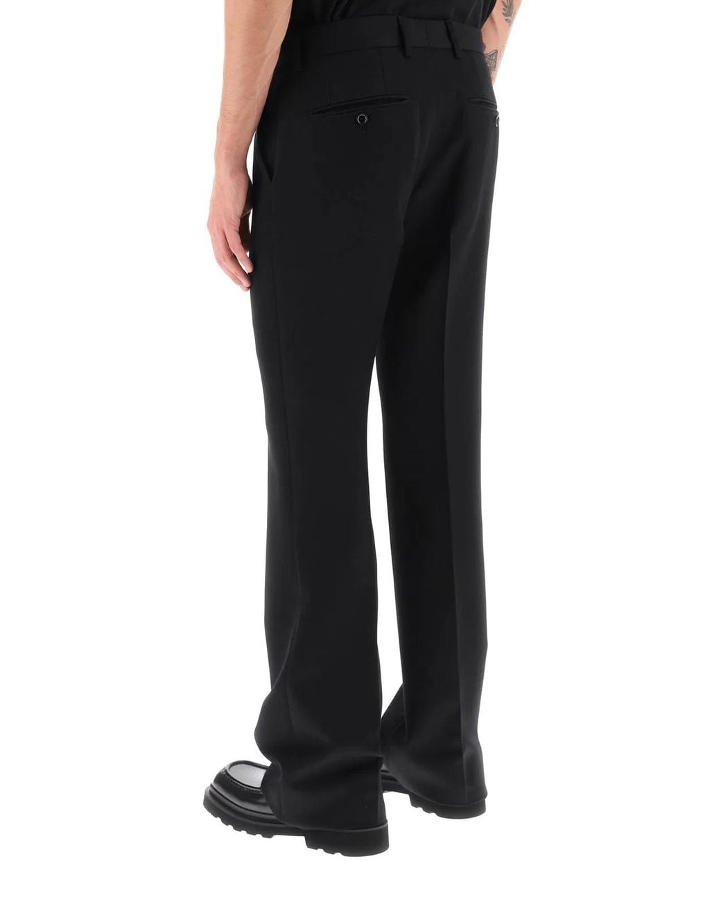 Dolce & Gabbana Blue Dolce & Gabbana Flared Wool Trousers for men