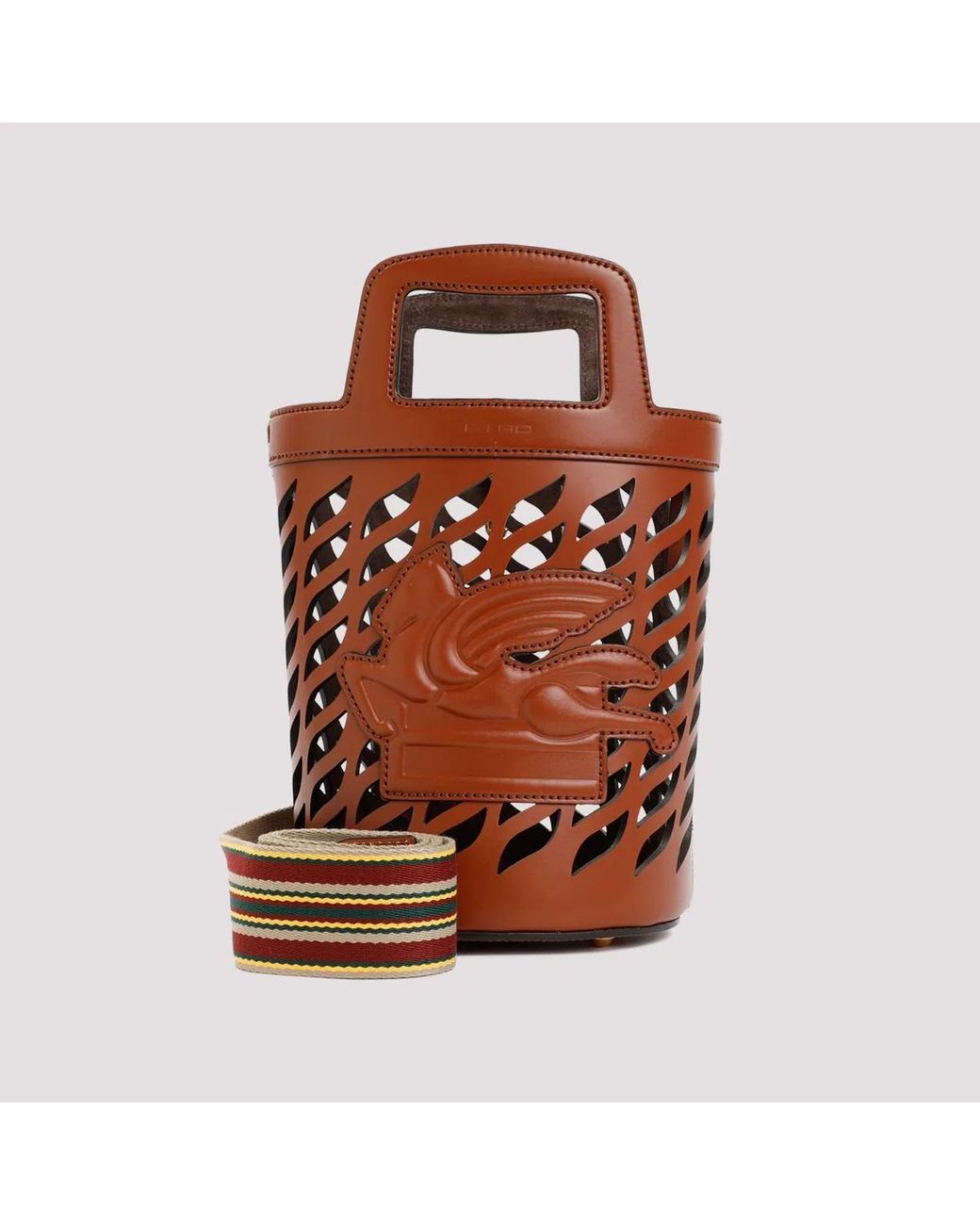 Etro Brown Leather Coffa Bucket Bag
