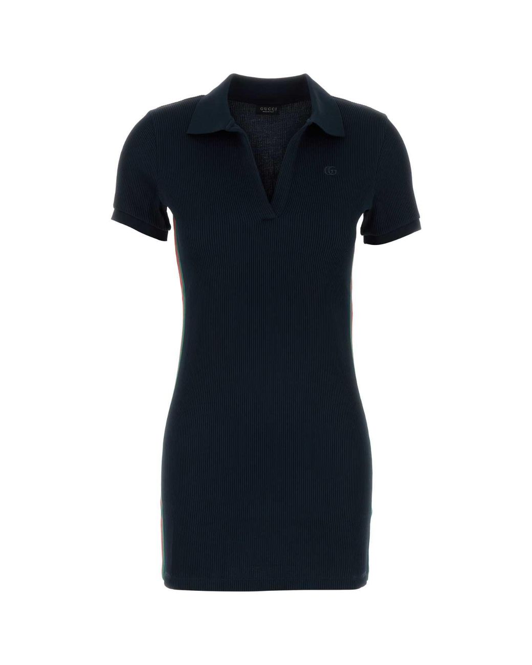 Gucci Black Cotton Jersey Dress With Web Detail