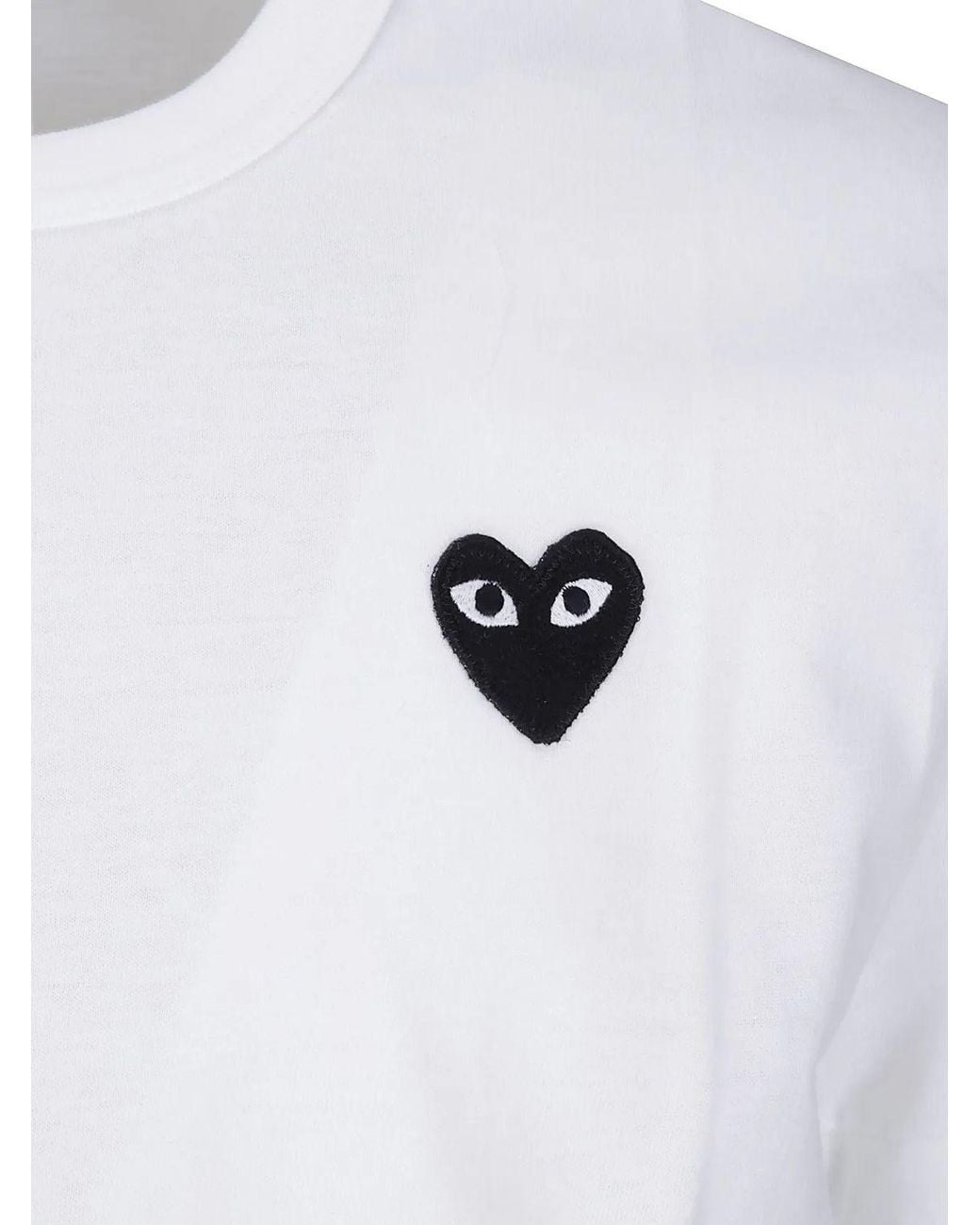 COMME DES GARÇONS PLAY White Mini Logo Emblem T-Shirt for men