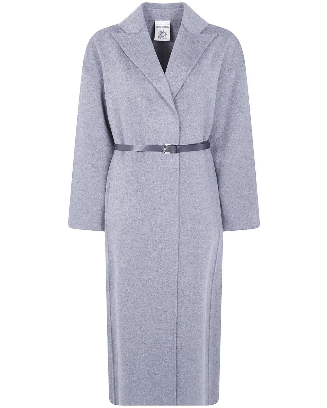 Semicouture Blue Double Wool Long Coat