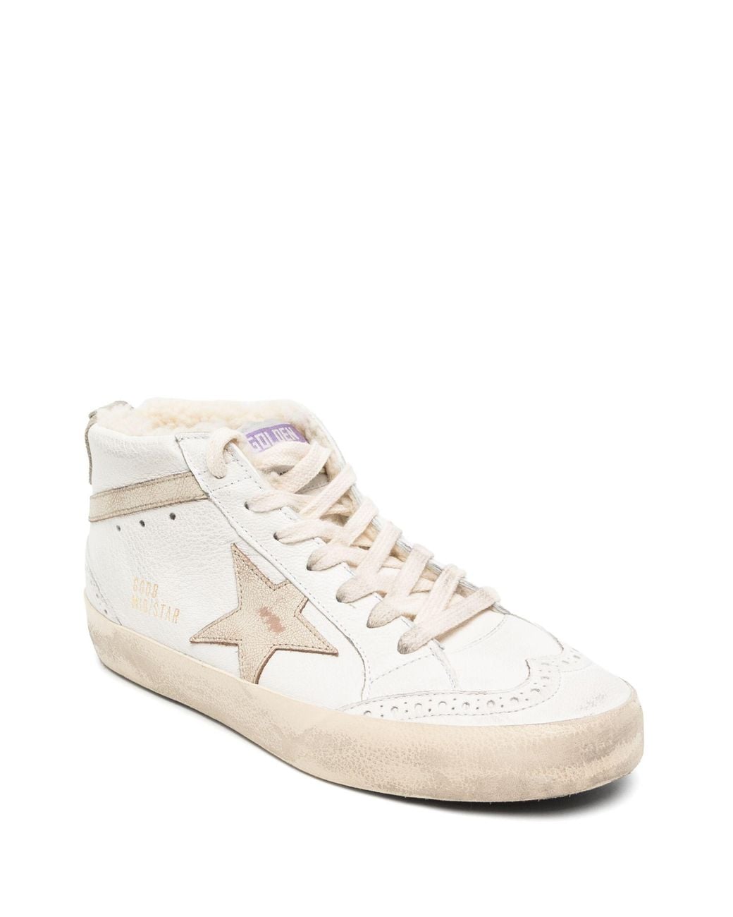 Golden Goose Deluxe Brand White Mid Star Nappa Upper Shiny Leather