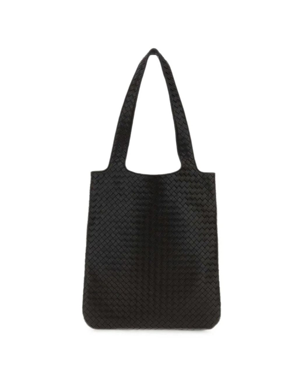 Bottega Veneta Black Leather Intrecciato Weave Two Top Handles Main Compartment Internal Slip Pocket for men