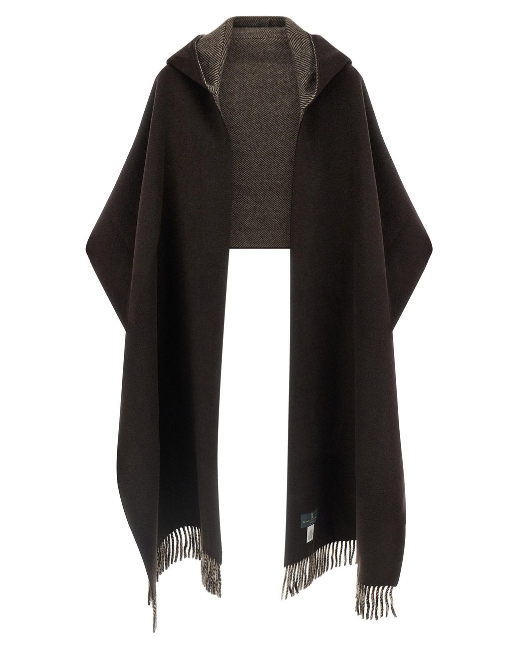 Brunello Cucinelli Black Scarf With Reversible Hood
