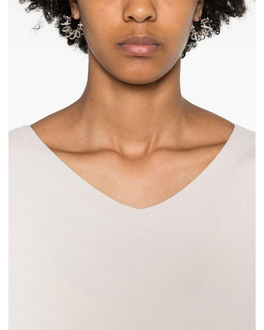 D.exterior Natural V Neck Sweater