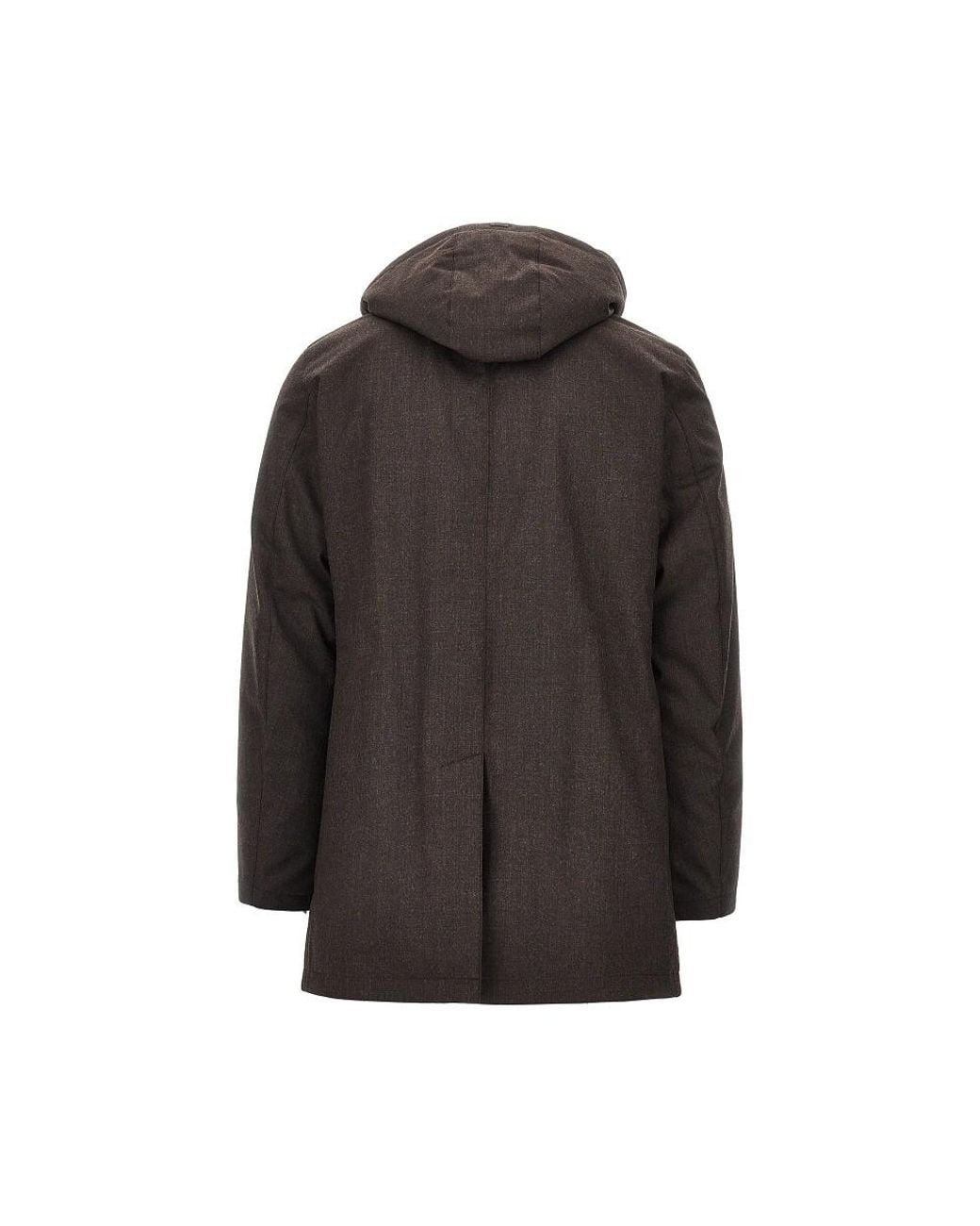 Herno Black Padded Technical Wool Down Jacket for men