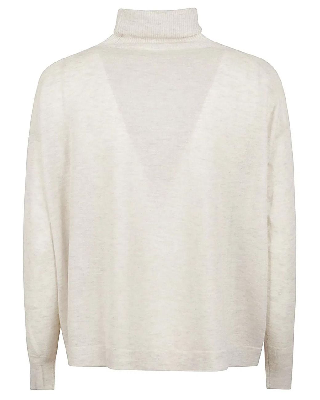 C.t. Plage White Cashmere High-Neck Sweater