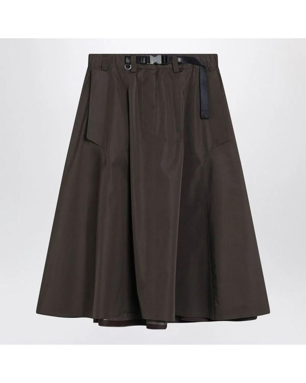 Prada Black Wide Camouflage Skirt