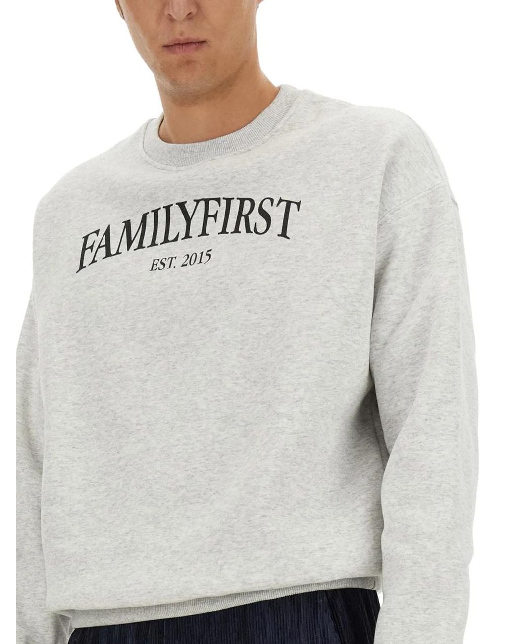 FAMILY FIRST Gray Sweatshirt With Logo for men