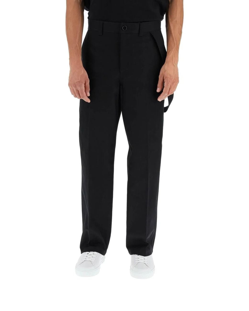 Burberry Black Cotton Wide-Leg Pant for men
