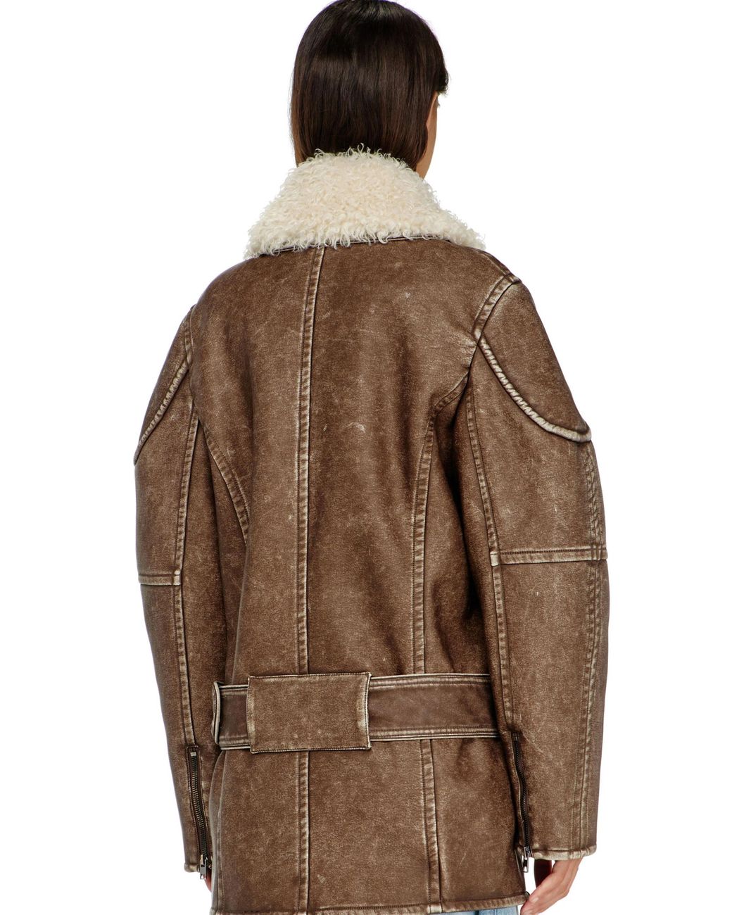 DIESEL Brown Aviator-Biker Style Jacket