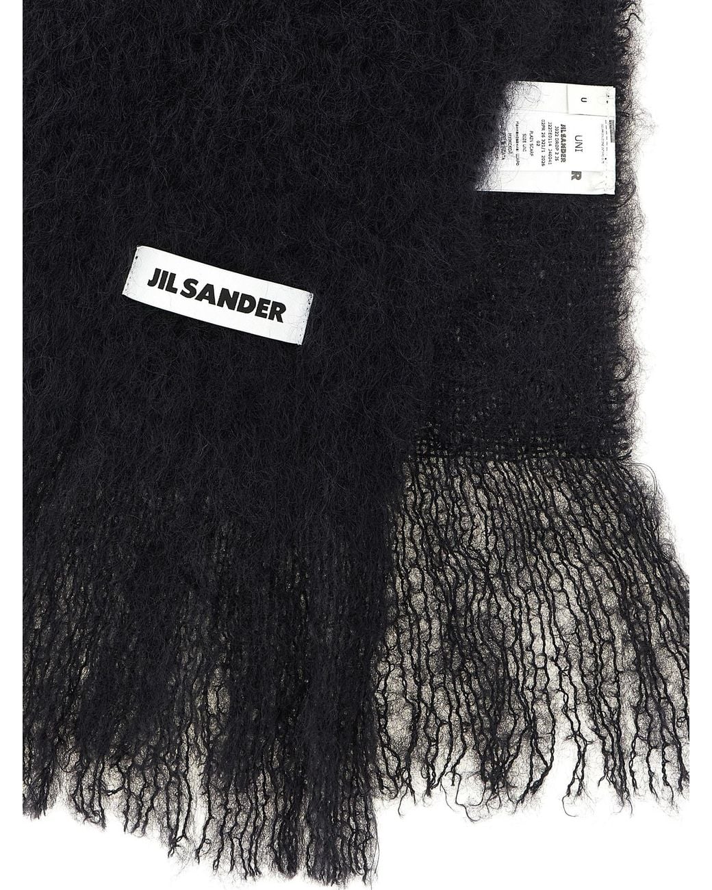 Jil Sander Black Small Mohair Scarf for men