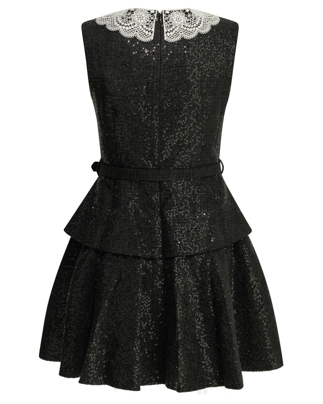 Self-Portrait Black Sequin Bouclé Dress