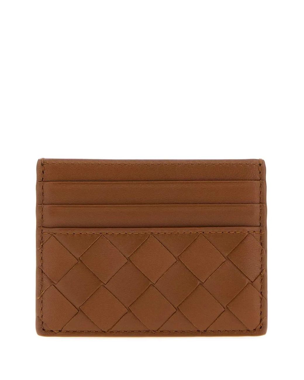 Bottega Veneta Brown Nappa Leather Intrecciato Card Holder