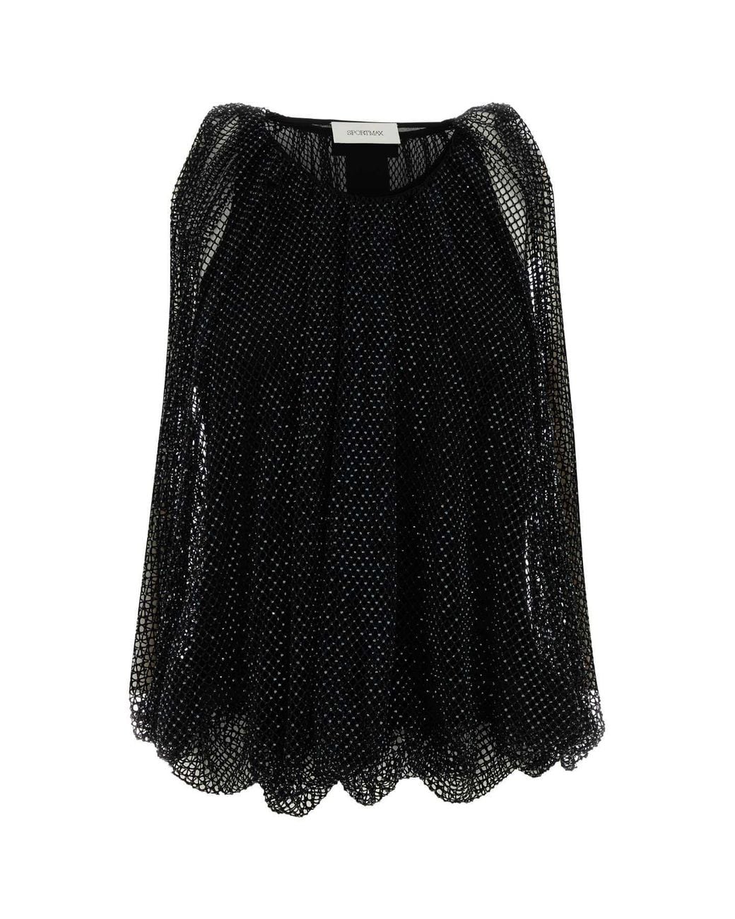 Sportmax Black Mesh Nodo Top