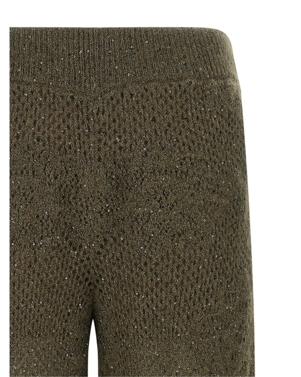 Brunello Cucinelli Green 'Track Flower Lace' Pants