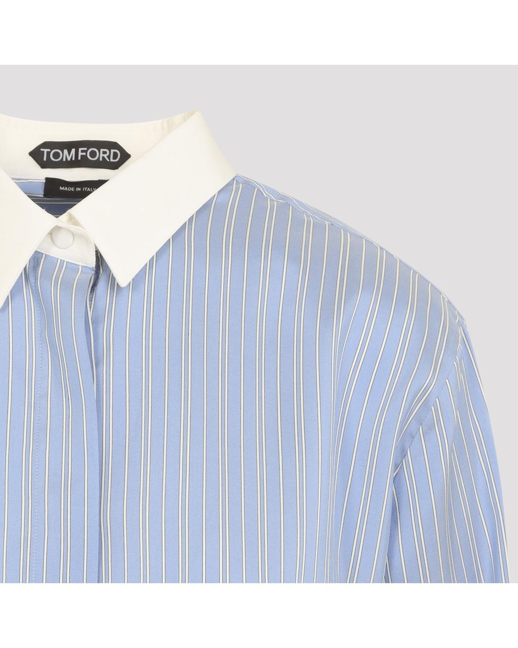 Tom Ford Blue Combo Light Striped Silk Shirt