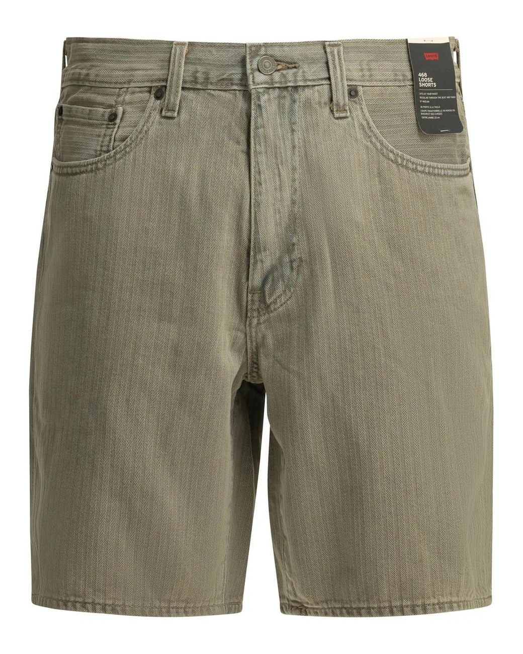 Levi's Green "468 Stay Loose" Five-Pocket Shorts for men