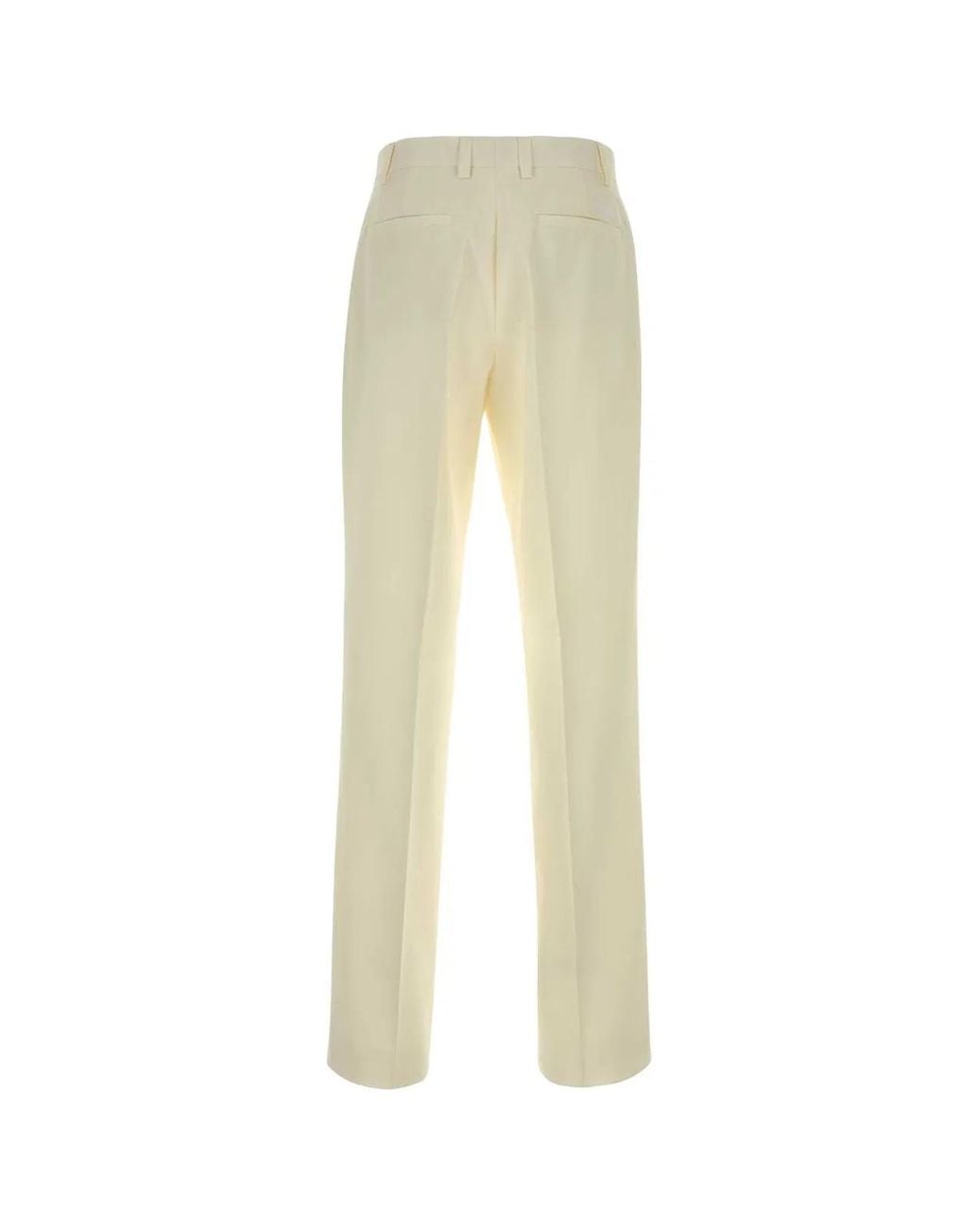 Versace Natural Flat Front Pants for men