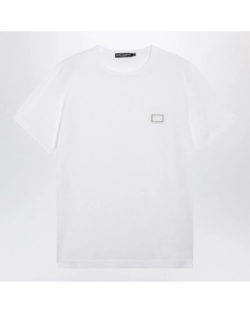 Dolce & Gabbana White Dolce&Gabbana Cotton T-Shirt With Logo Plaque for men