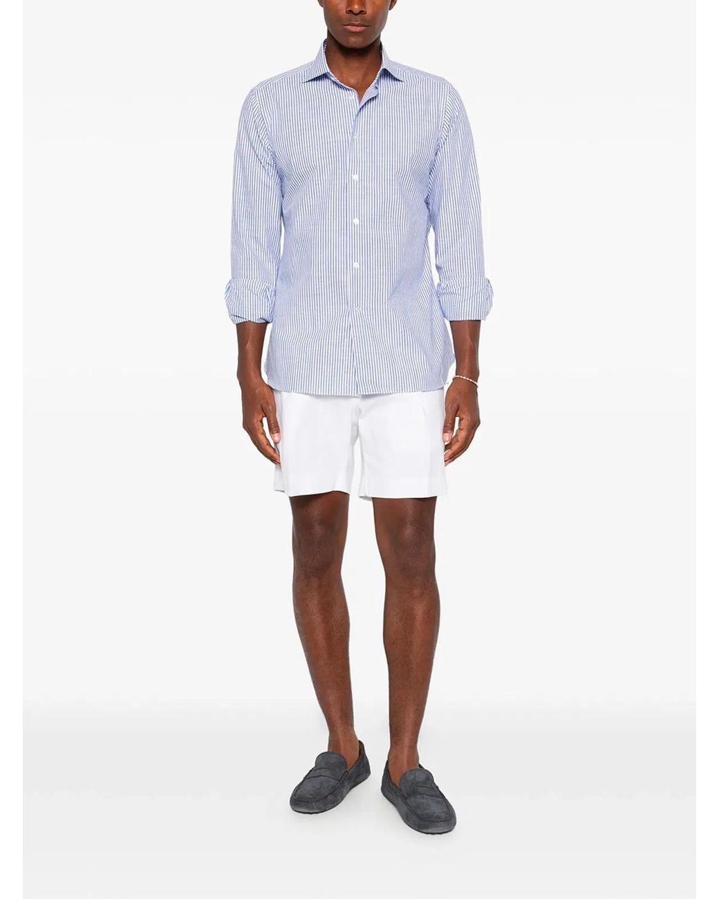 Borriello Blue Striped Shirt for men