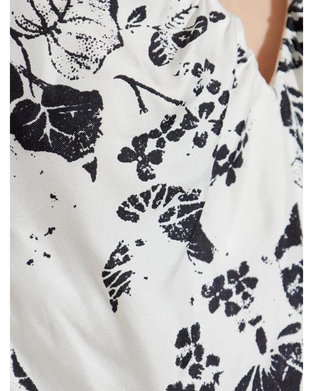 Max Mara White Floral Print Bustier Top