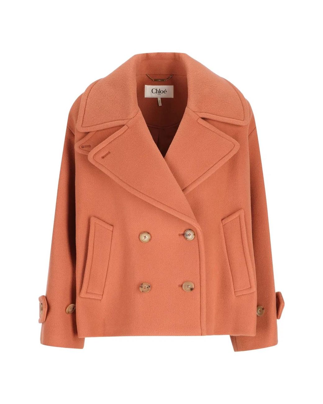 Chloé Orange Double-Breasted Buttoned Jacket