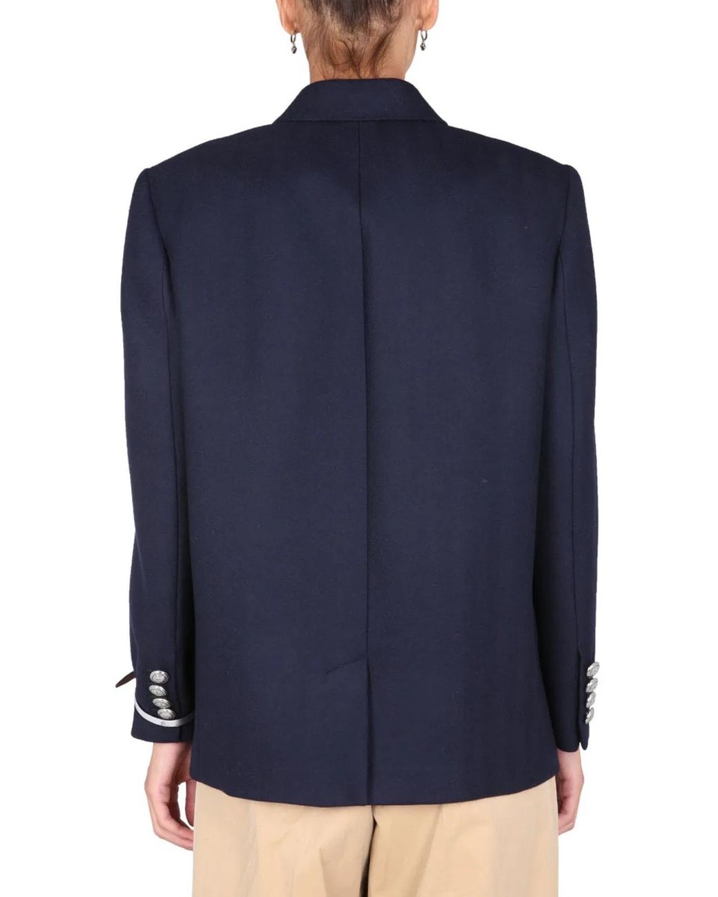 McQueen Blue Double-Breasted Jacket