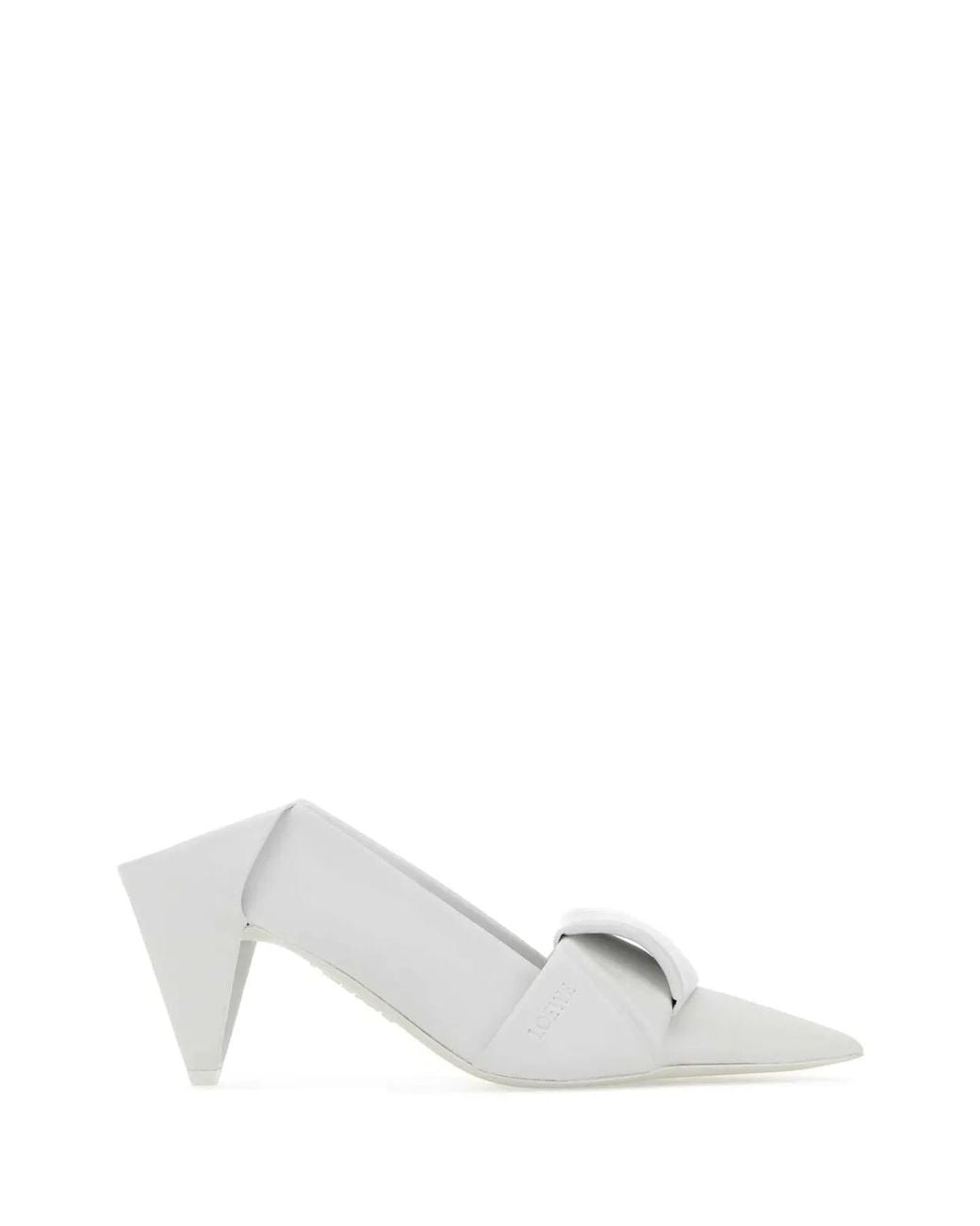 Loewe White Leather Origami Heels