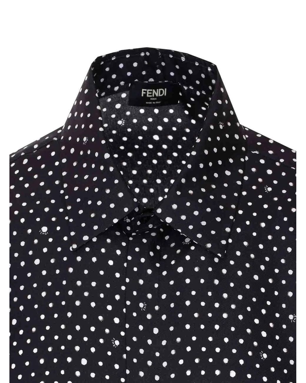 Fendi Blue Printed Shirt for men