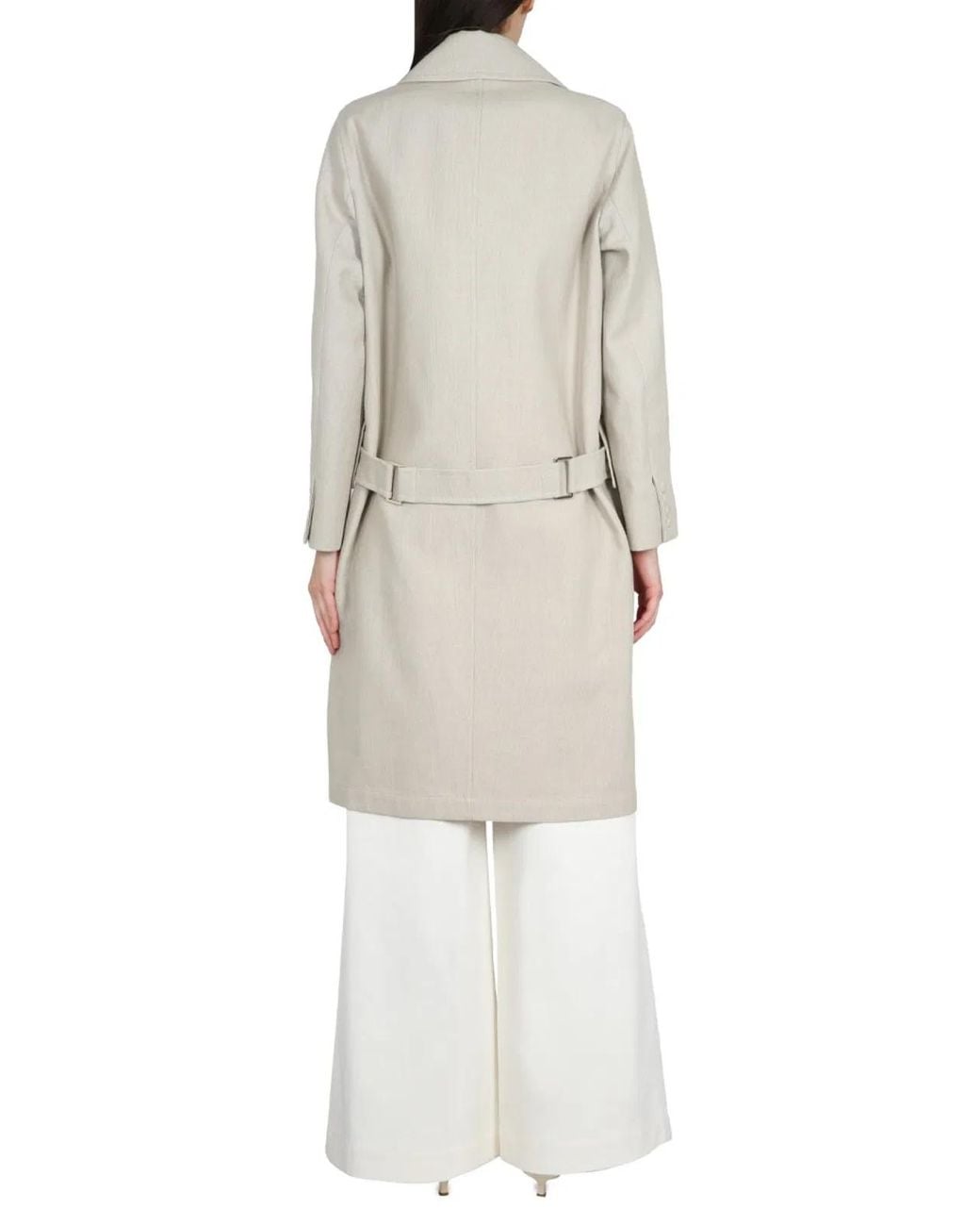 Max Mara White Linen And Jersey Duster