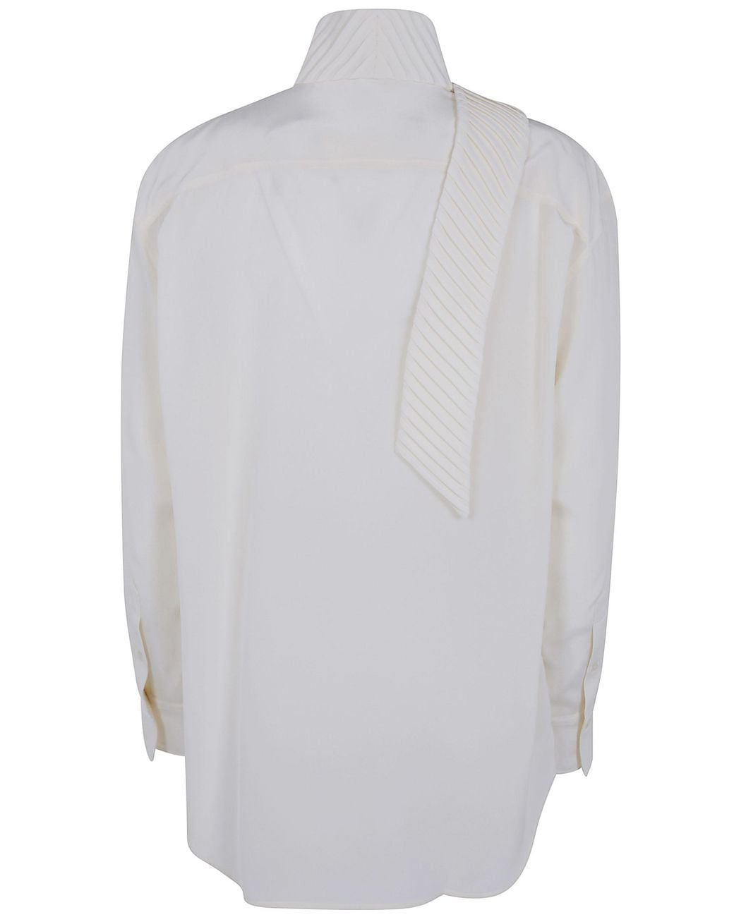 Victoria Beckham White "Scarf" Detail Blouse