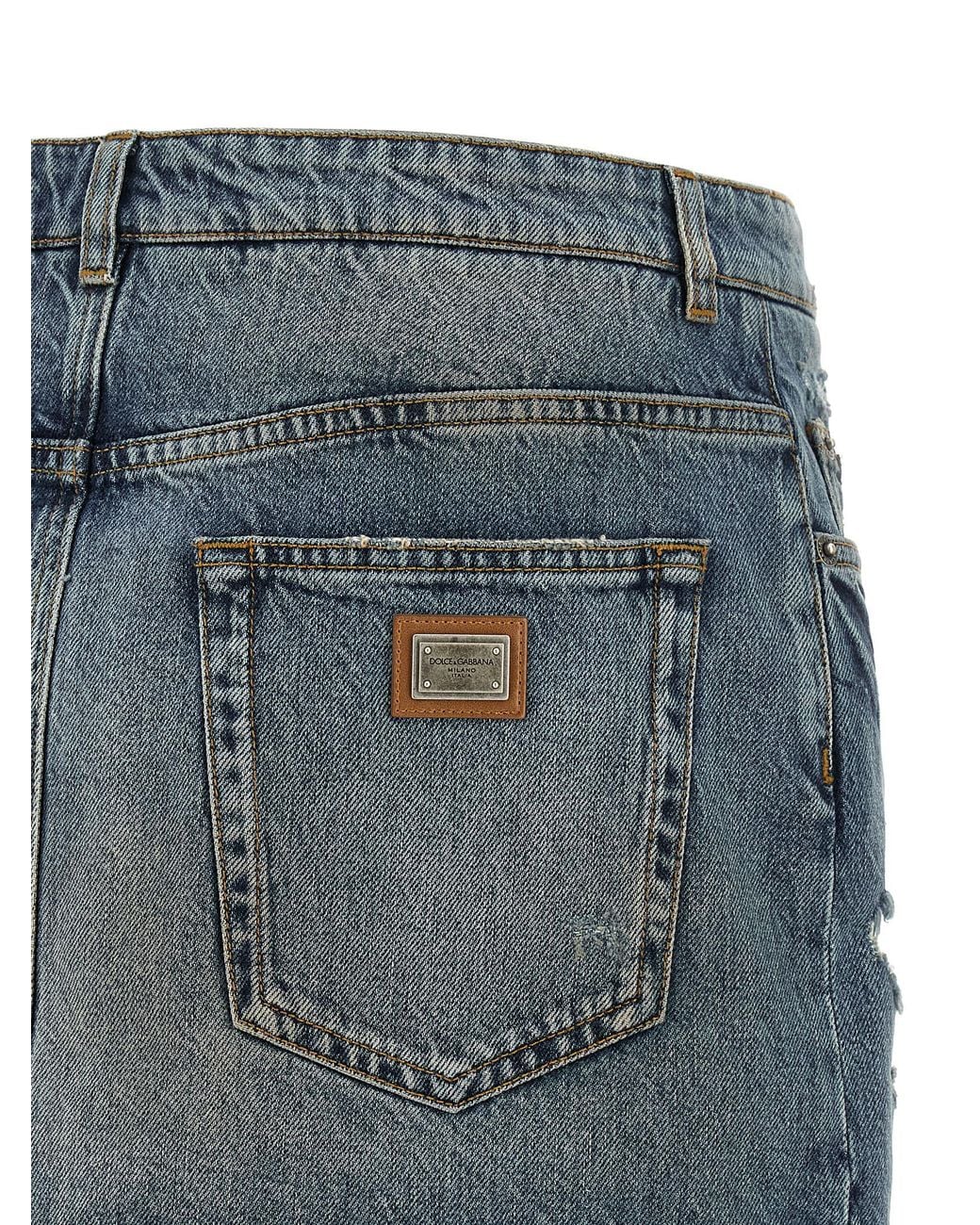Dolce & Gabbana Blue Dolce & Gabbana Embroidery Skirt
