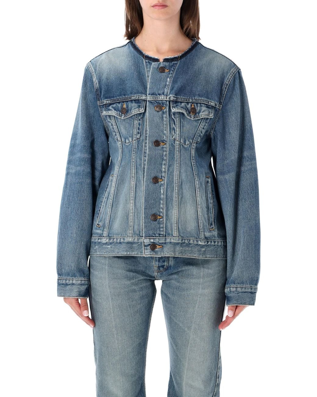Balenciaga Blue Hourglass Denim Jacket